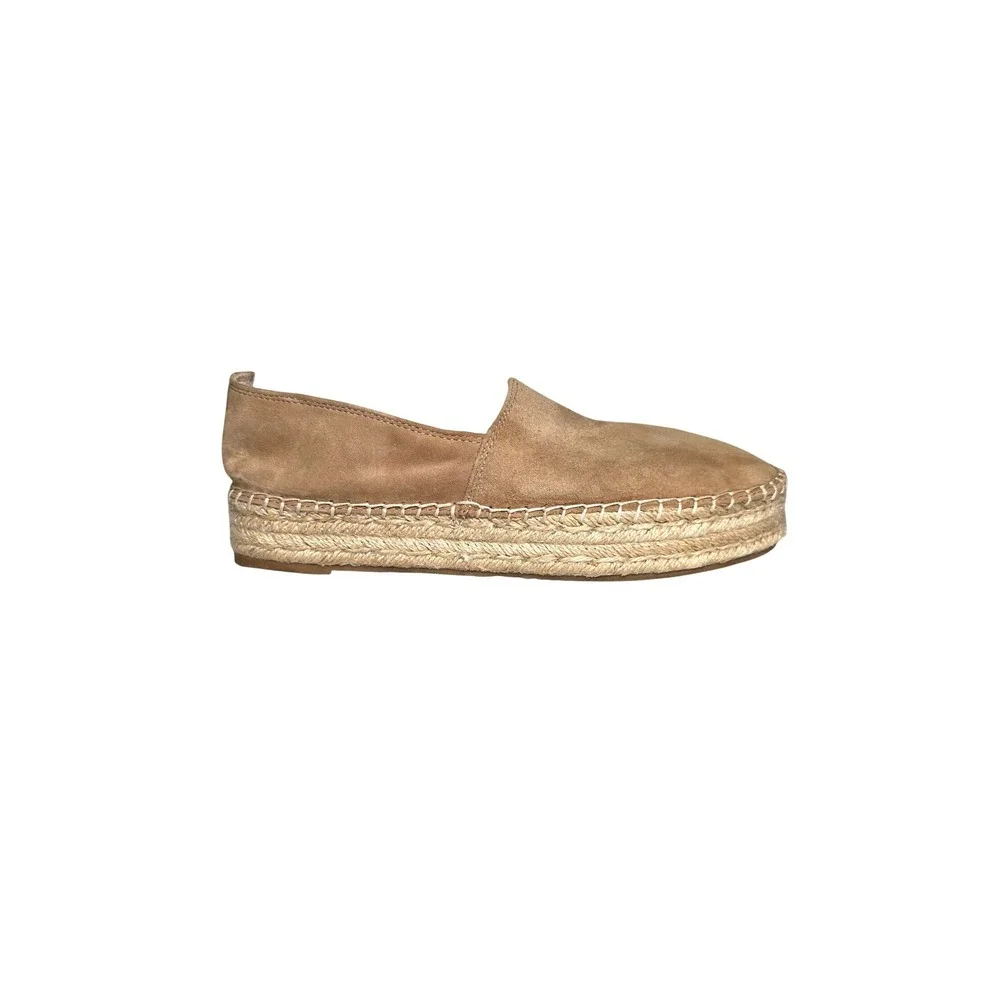 Sam Edelman Cherlene Espadrille Women 9.5 Tan Suede Platform Slip On